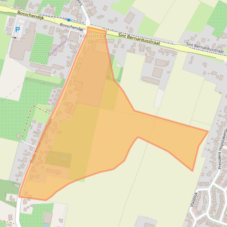 Kaart van postcodegebied 4741TH.