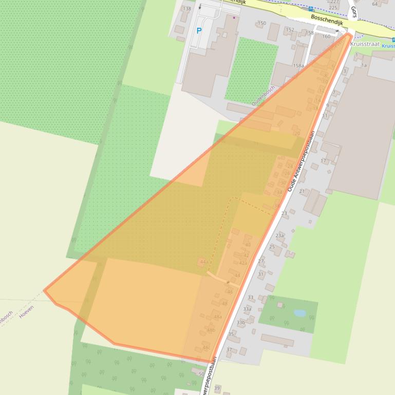 Kaart van postcodegebied 4741TK.