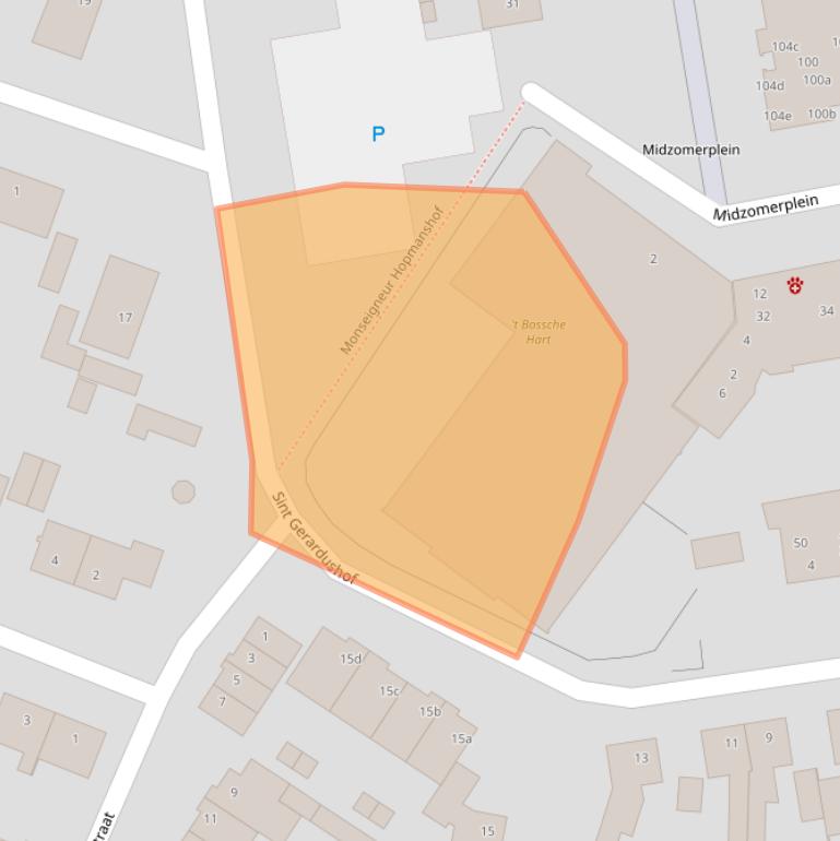 Kaart van postcodegebied 4744BX.