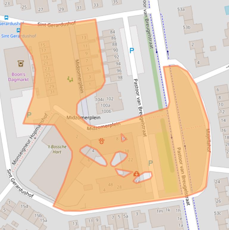 Kaart van postcodegebied 4744BZ.