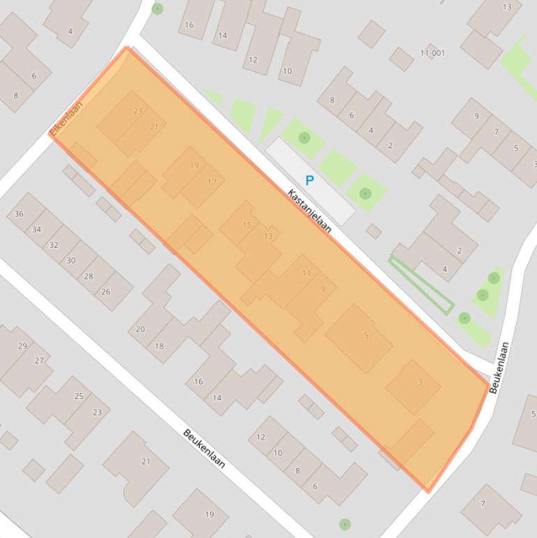 Kaart van postcodegebied 4744CJ.