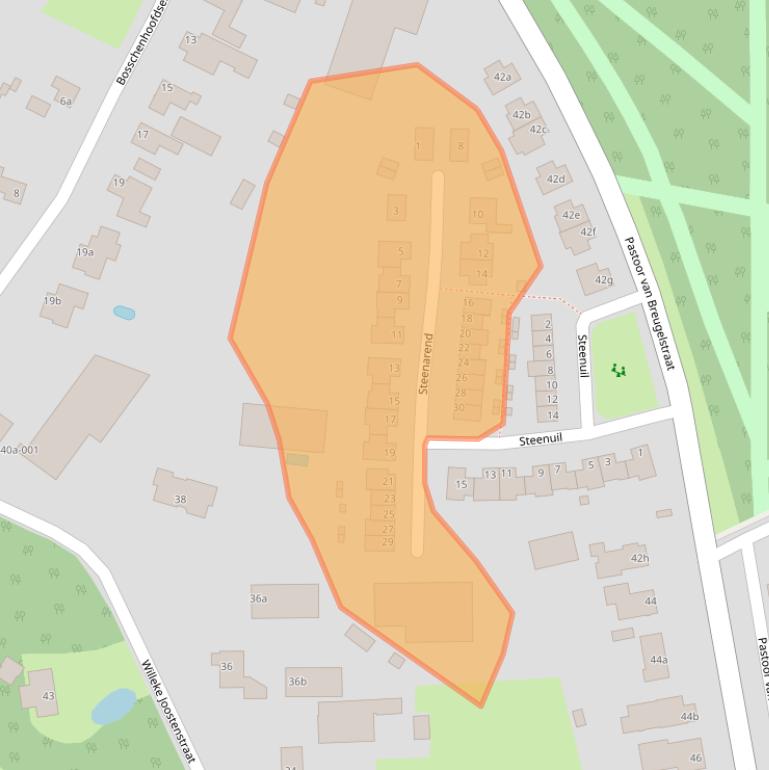 Kaart van postcodegebied 4744PA.