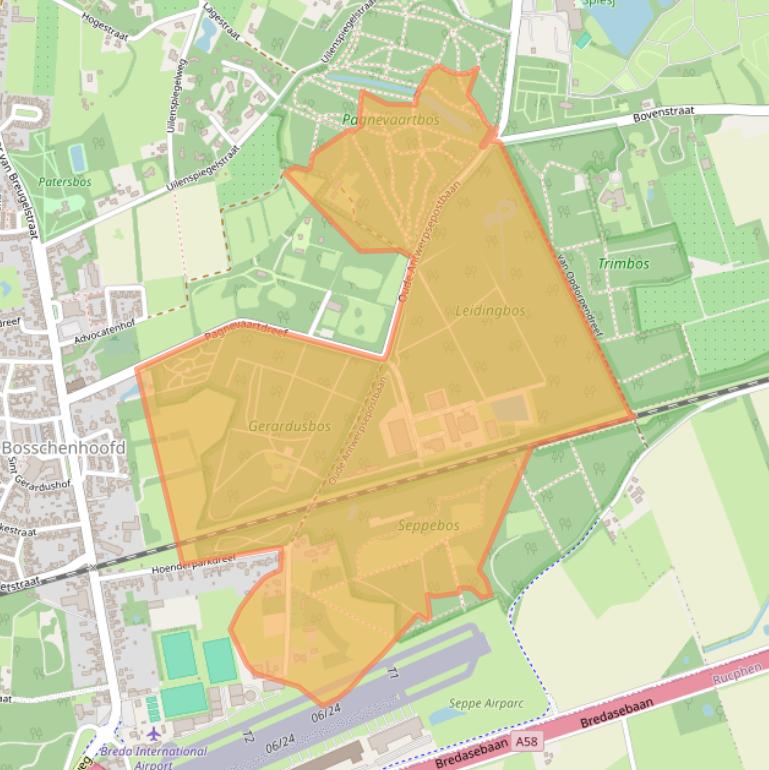 Kaart van postcodegebied 4744RG.