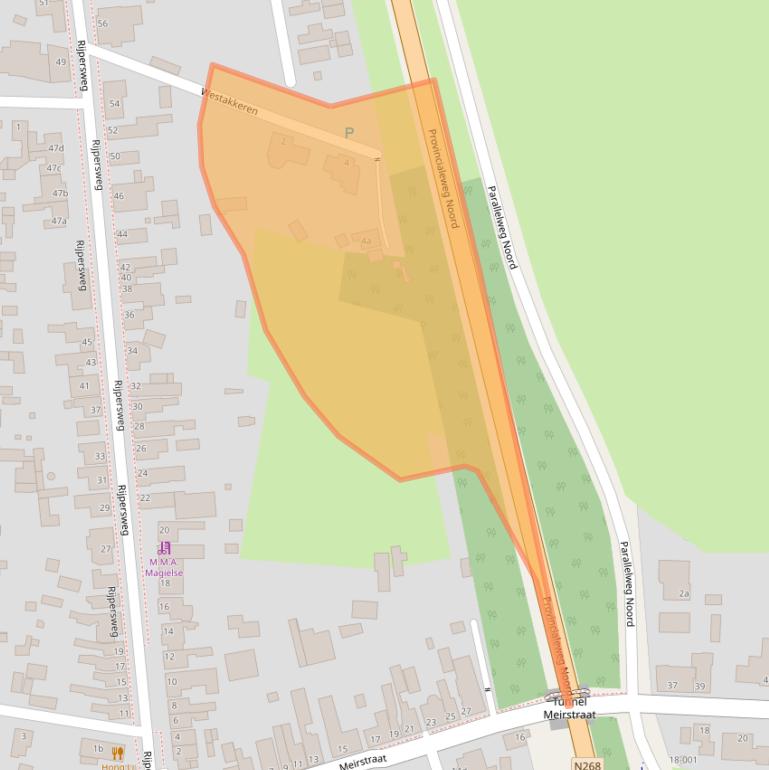 Kaart van postcodegebied 4751AG.