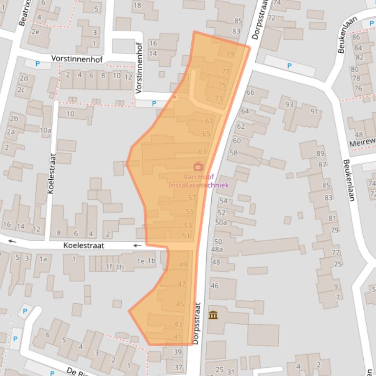 Kaart van postcodegebied 4751AJ.