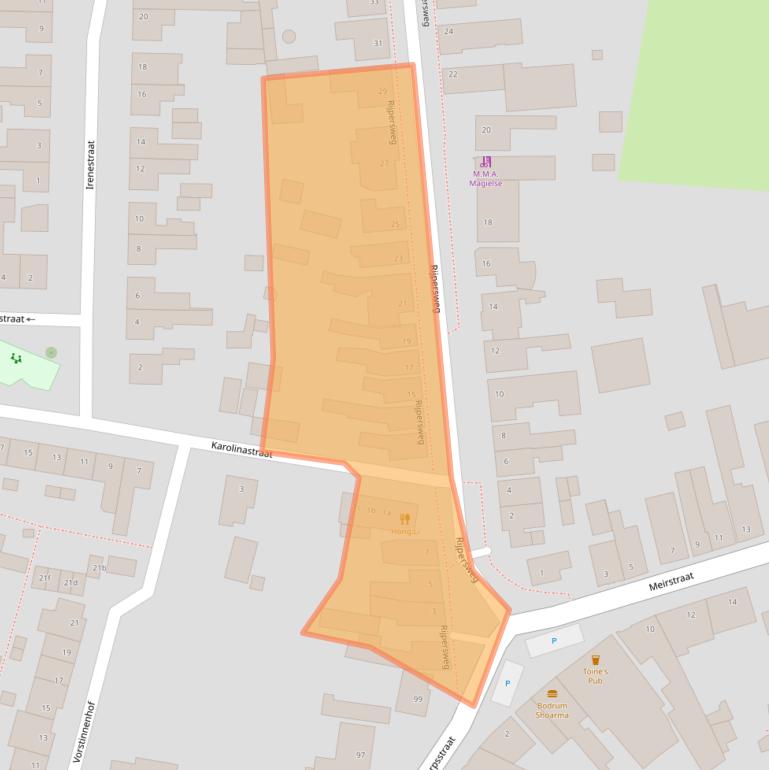 Kaart van postcodegebied 4751AN.