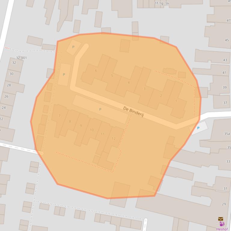 Kaart van postcodegebied 4751AZ.