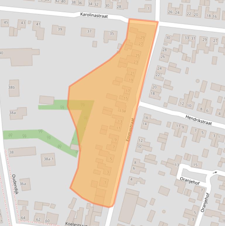 Kaart van postcodegebied 4751BX.