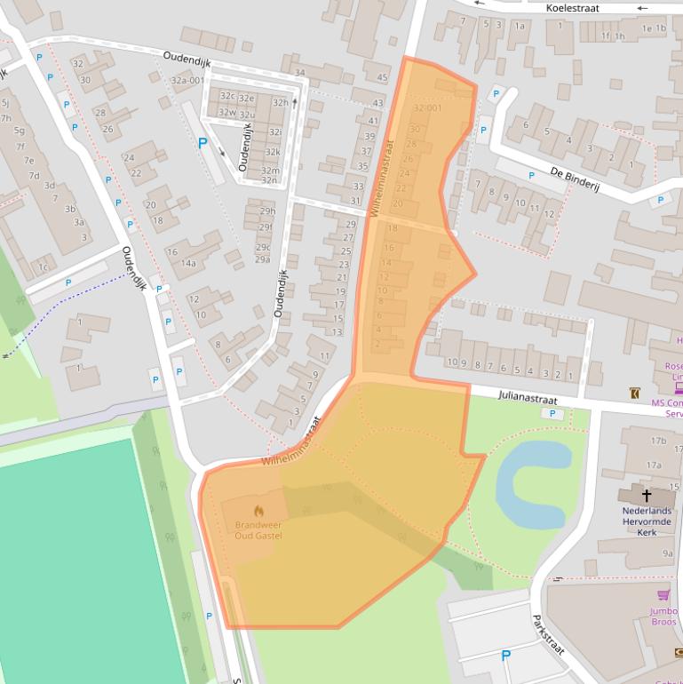 Kaart van postcodegebied 4751CH.