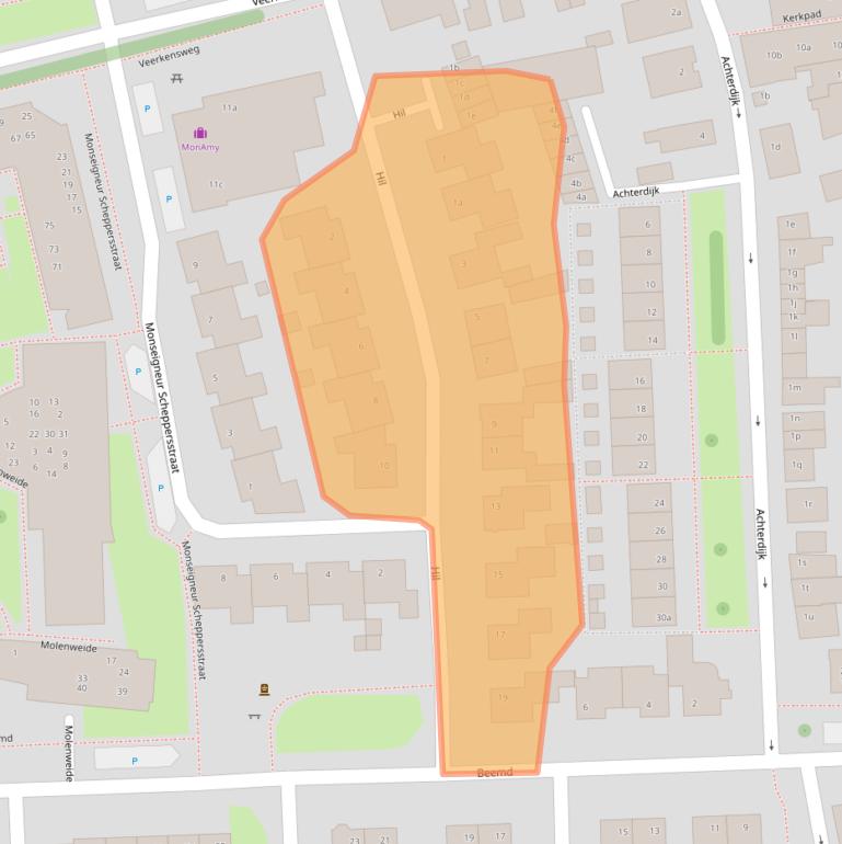 Kaart van postcodegebied 4751CT.