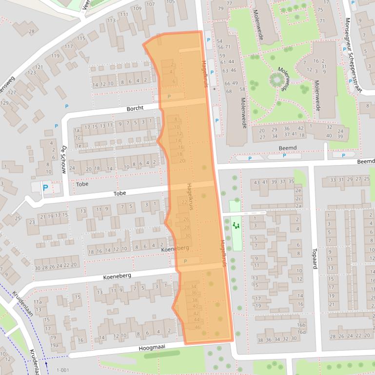 Kaart van postcodegebied 4751EW.