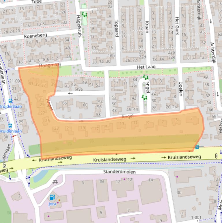 Kaart van postcodegebied 4751GK.