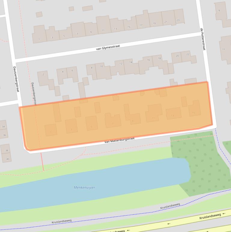 Kaart van postcodegebied 4751GV.