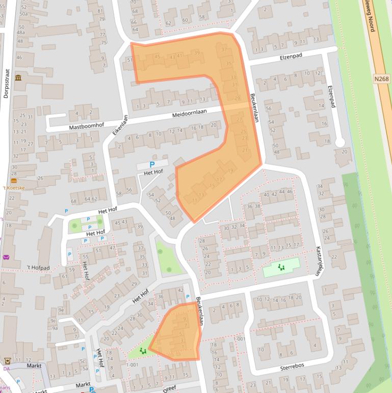 Kaart van postcodegebied 4751JC.