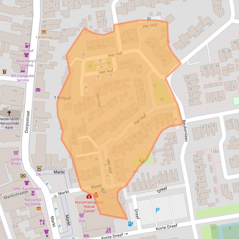 Kaart van postcodegebied 4751JK.