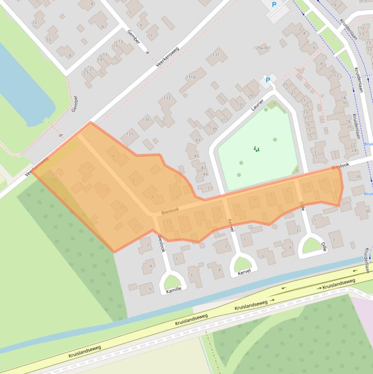 Kaart van postcodegebied 4751KB.