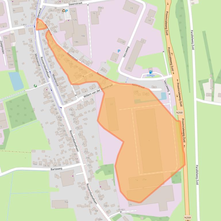 Kaart van postcodegebied 4751RH.