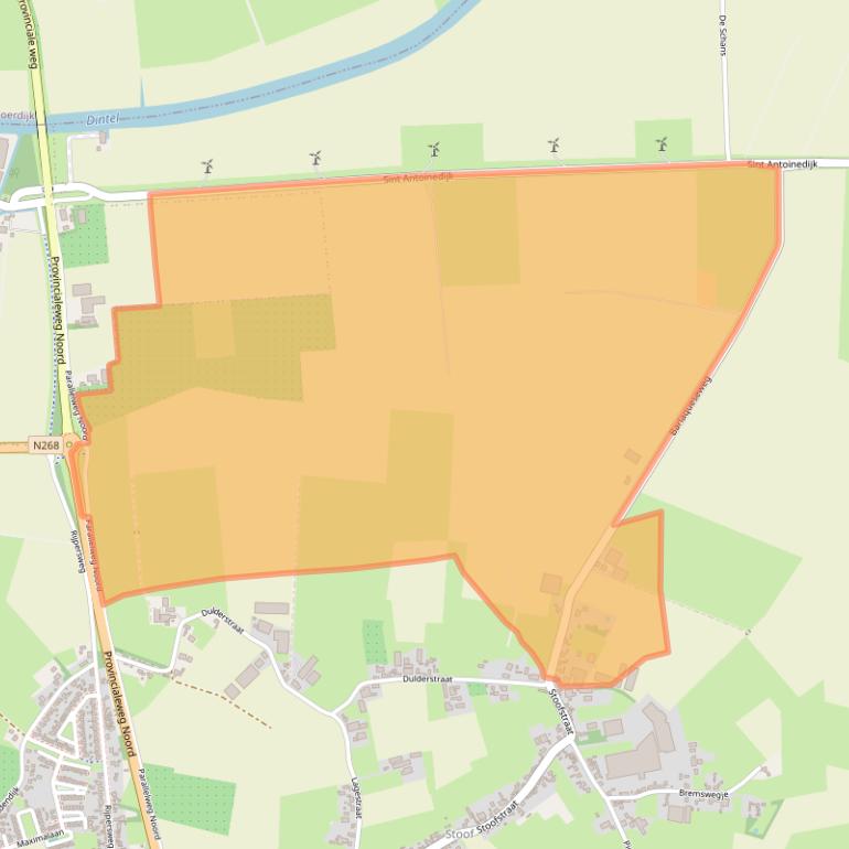 Kaart van postcodegebied 4751SB.