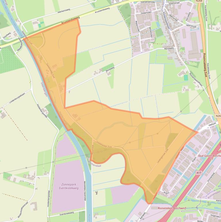 Kaart van postcodegebied 4751VG.