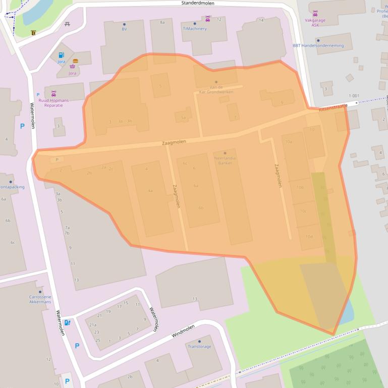 Kaart van postcodegebied 4751VL.