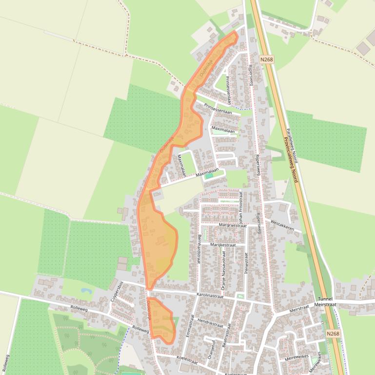 Kaart van postcodegebied 4751WL.