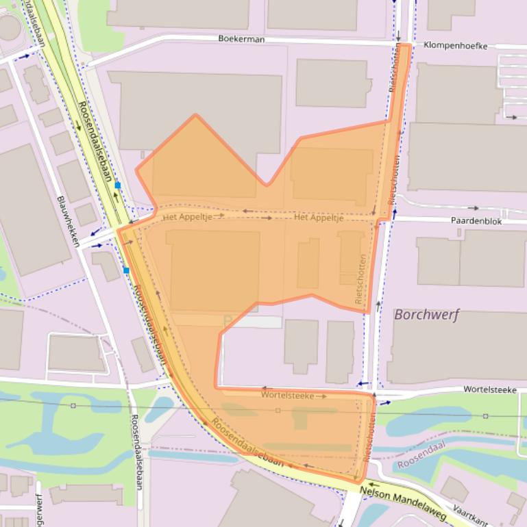 Kaart van postcodegebied 4751XJ.