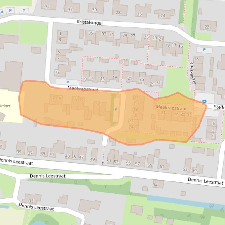 Kaart van postcodegebied 4754BJ.