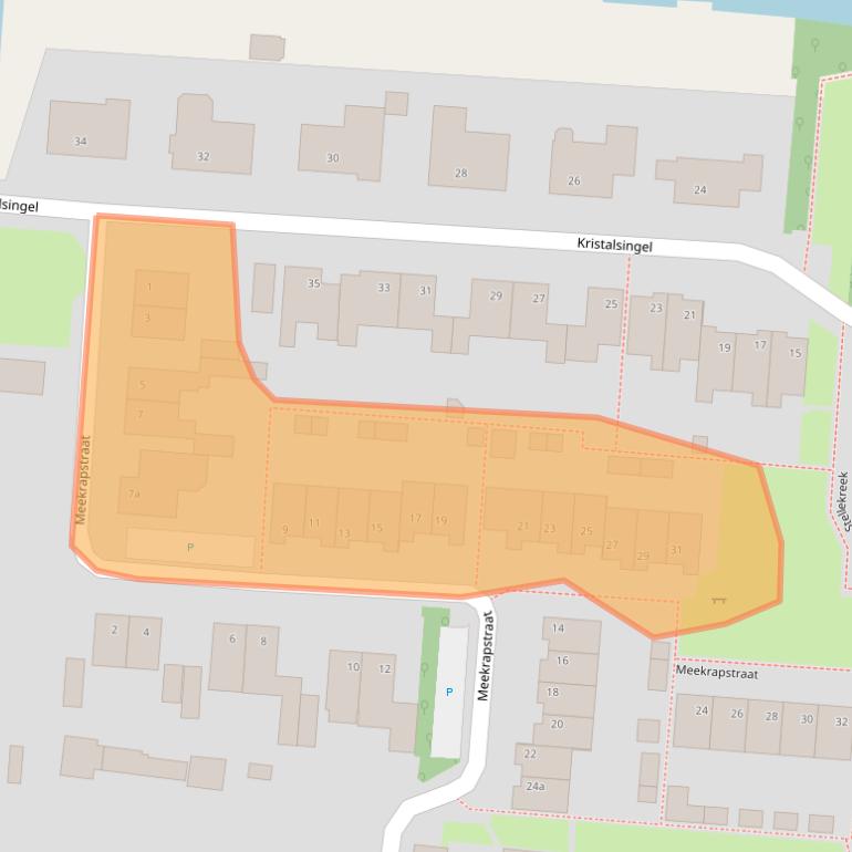 Kaart van postcodegebied 4754BK.