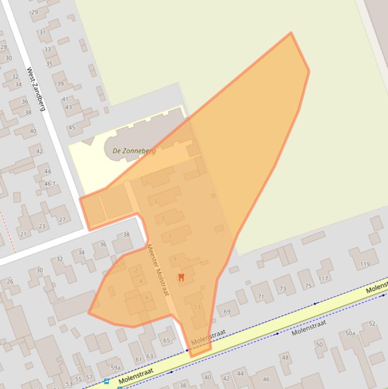 Kaart van postcodegebied 4756BN.