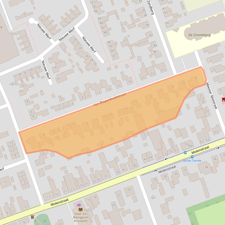 Kaart van postcodegebied 4756BW.