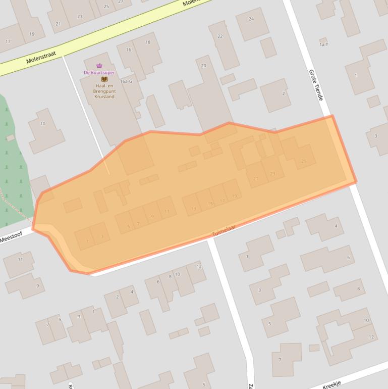 Kaart van postcodegebied 4756CB.