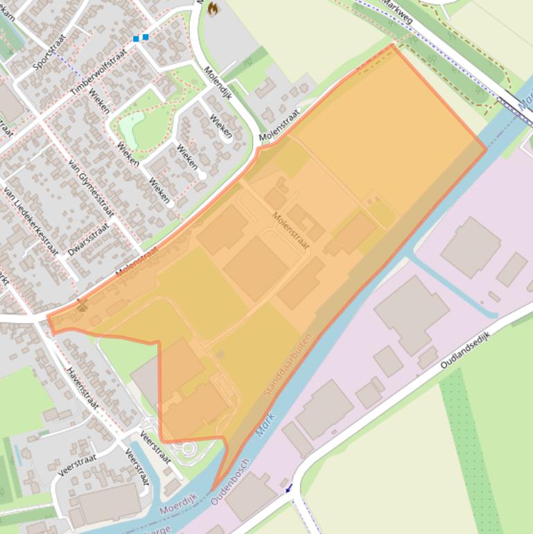 Kaart van postcodegebied 4758AB.