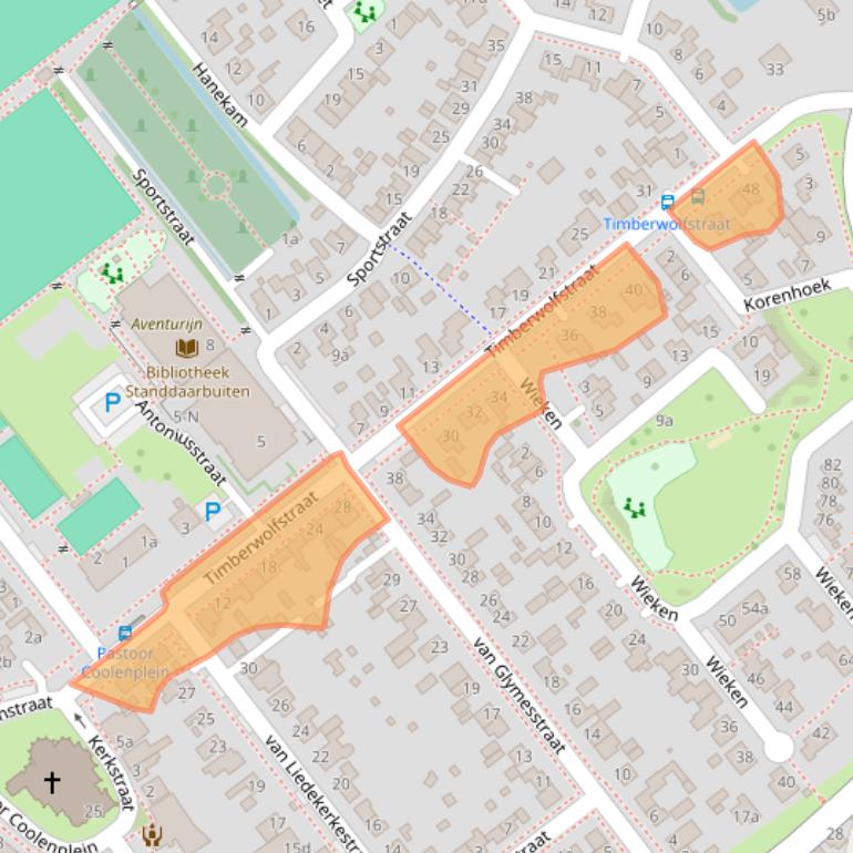 Kaart van postcodegebied 4758AK.