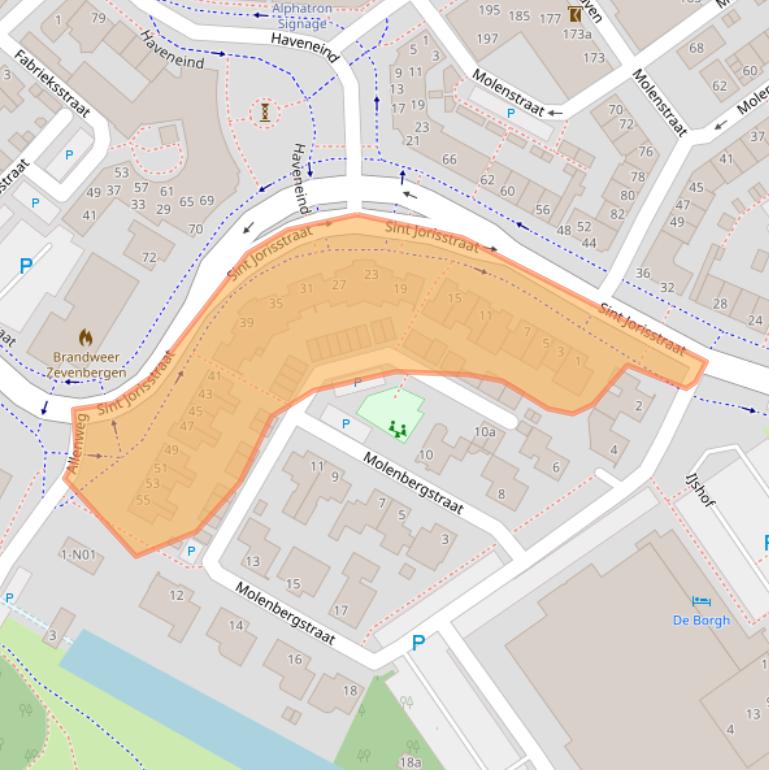 Kaart van postcodegebied 4761BK.