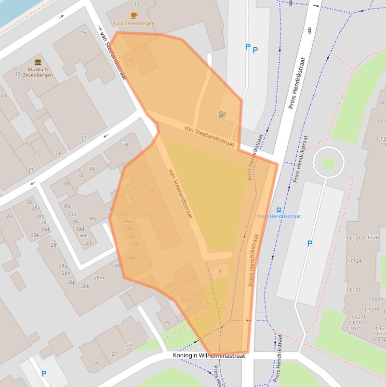 Kaart van postcodegebied 4761BW.