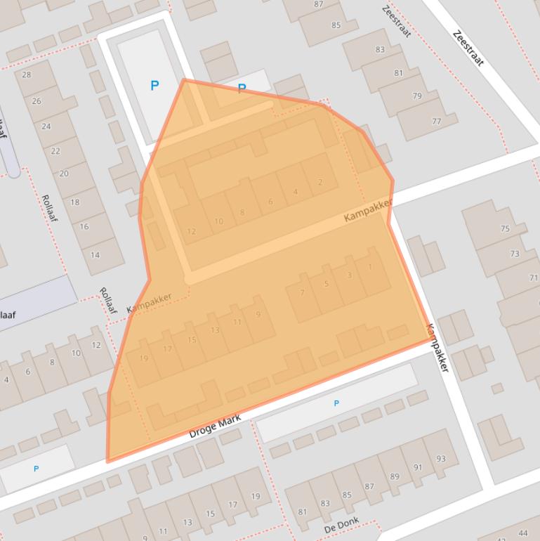 Kaart van postcodegebied 4761HP.