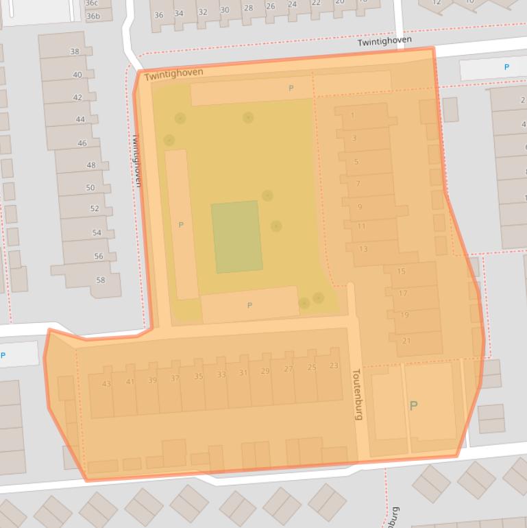 Kaart van postcodegebied 4761NV.