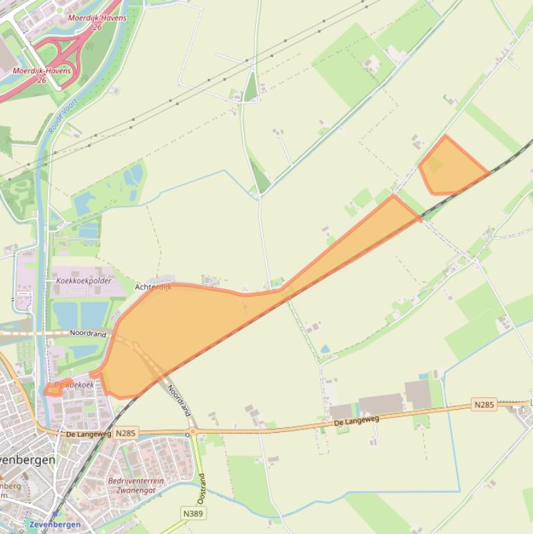 Kaart van postcodegebied 4761RE.