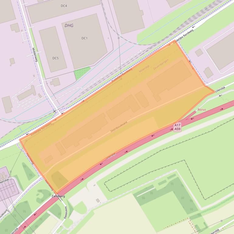 Kaart van postcodegebied 4761RZ.