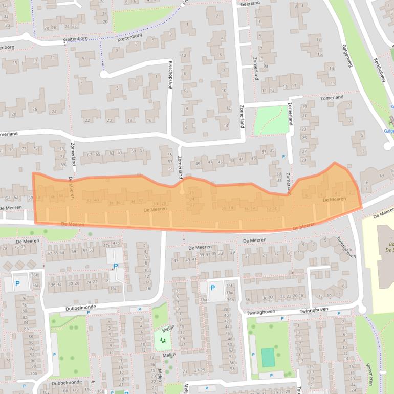 Kaart van postcodegebied 4761SL.