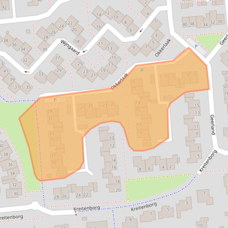 Kaart van postcodegebied 4761TD.