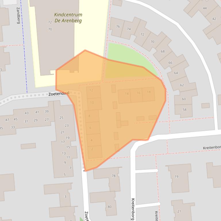 Kaart van postcodegebied 4761TN.