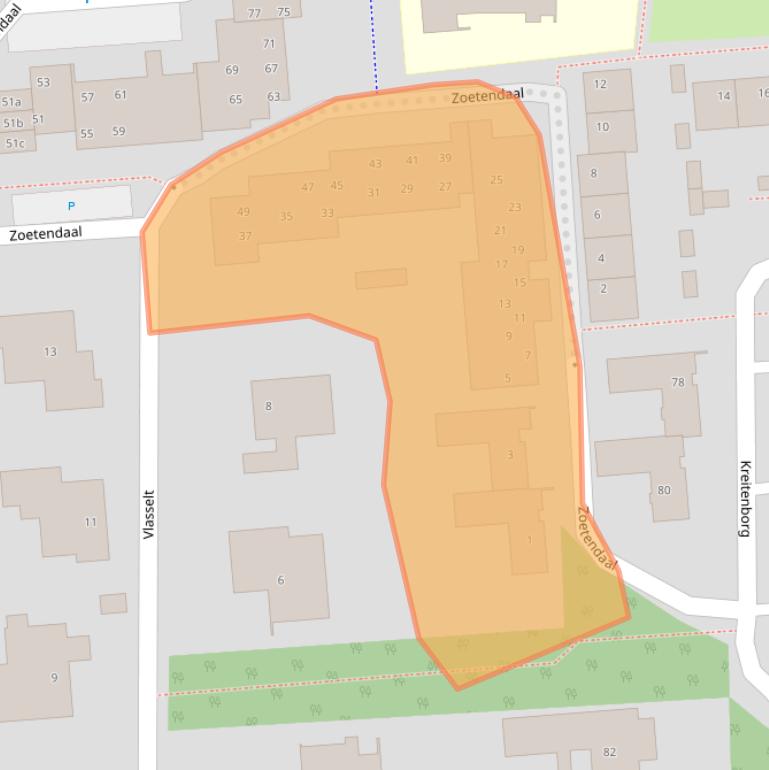 Kaart van postcodegebied 4761TR.
