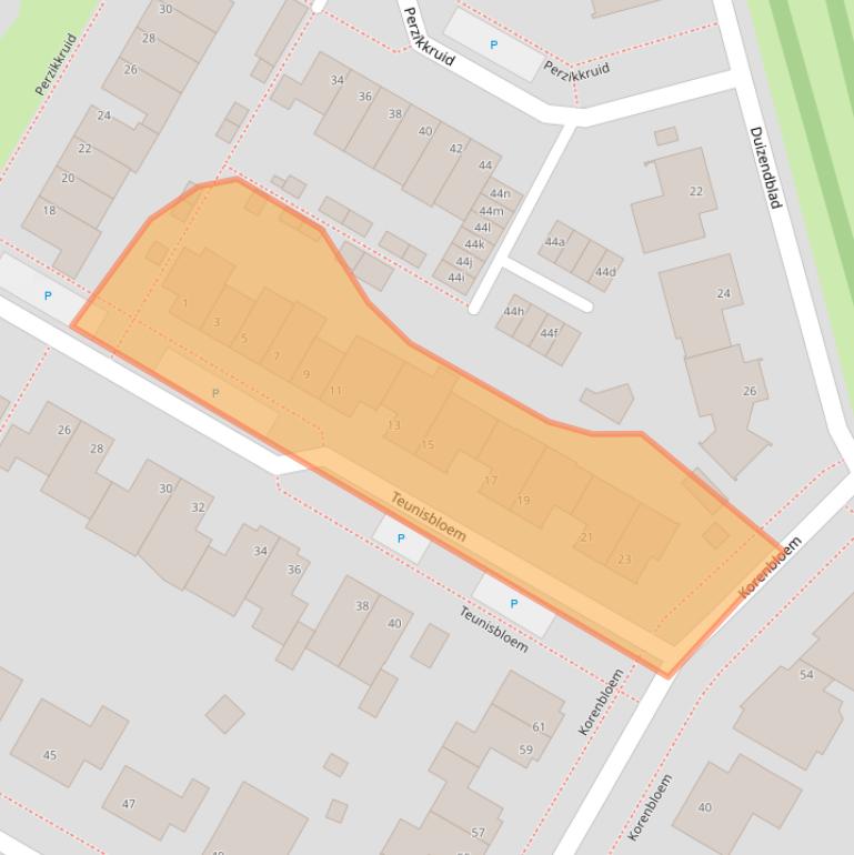 Kaart van postcodegebied 4761WJ.
