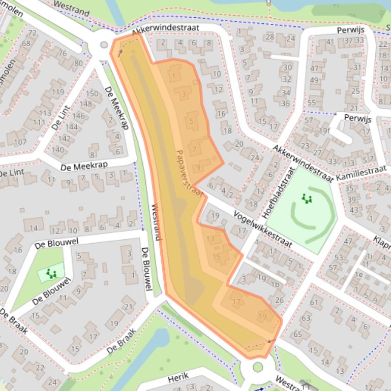 Kaart van postcodegebied 4761ZK.