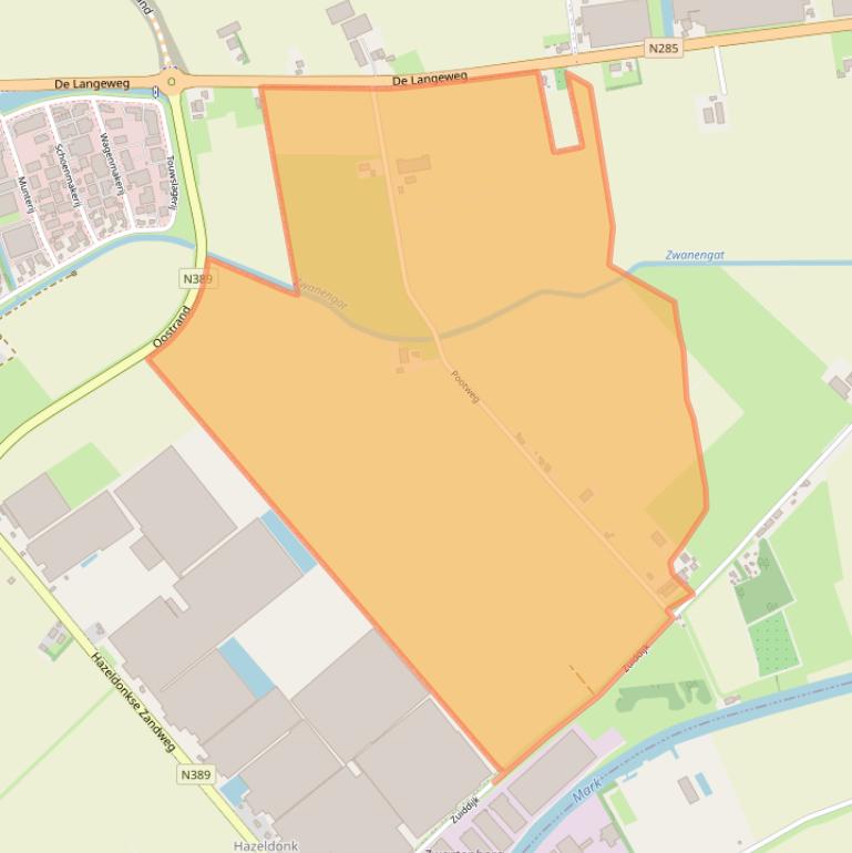 Kaart van postcodegebied 4771PA.