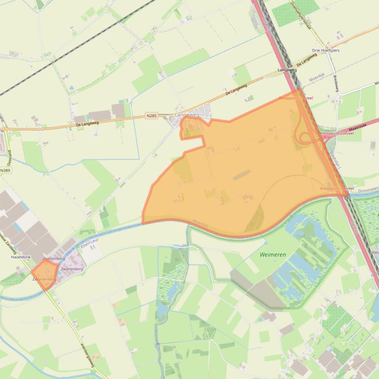 Kaart van postcodegebied 4772.