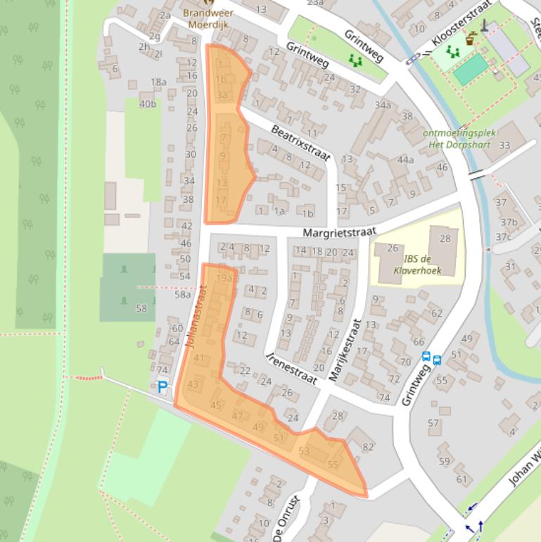 Kaart van postcodegebied 4782AM.