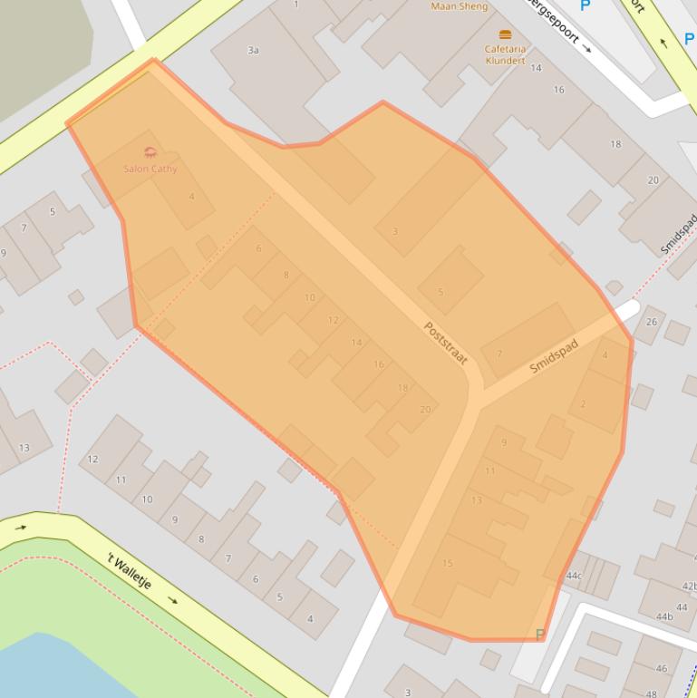 Kaart van postcodegebied 4791AC.