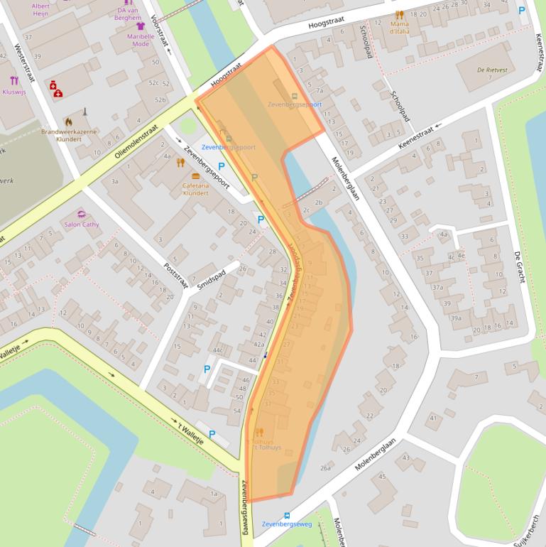 Kaart van postcodegebied 4791AD.